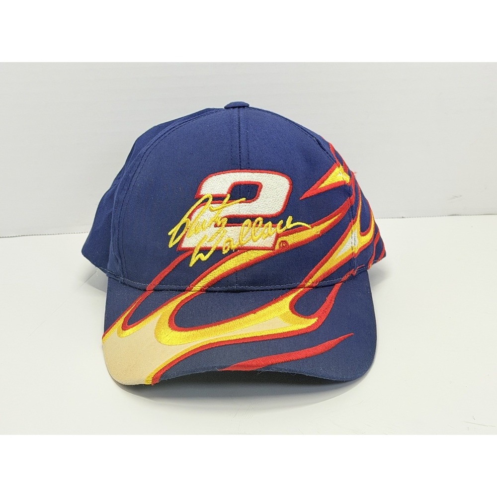 Chase Authentics Rusty Wallace #2 NASCAR Snapback Hat Blue Flame Racing